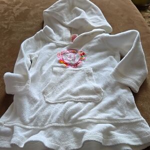 White Kids girls Hoodie with Embroidered Design A
